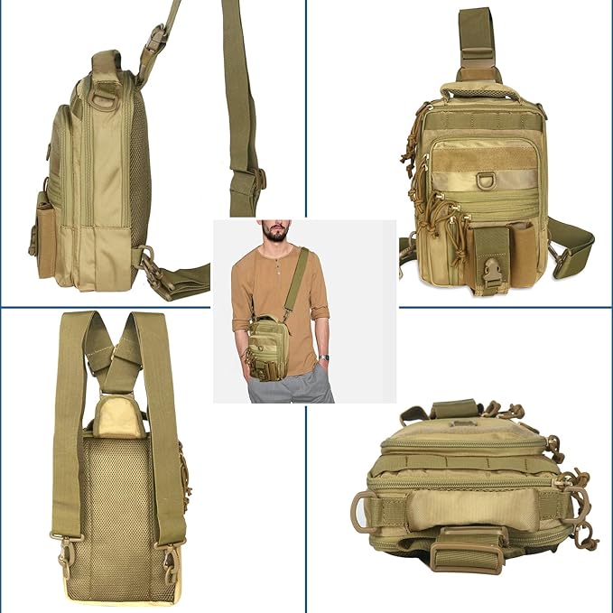 DegeTMVe Dual Pistol Holster Chest Bag Concealed Carry Sling Crossbody Tactical Gun Convertible Backpack Shooting Hunting