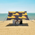 ALAZA Yellow Duck Swimming Beach Tent Sun Shelter UPF50+ Protection Beach Shade Canopy w/ 4 Sandbags for Outdoor Camping Fishing Backyard Fun Picnic 10x9 ft