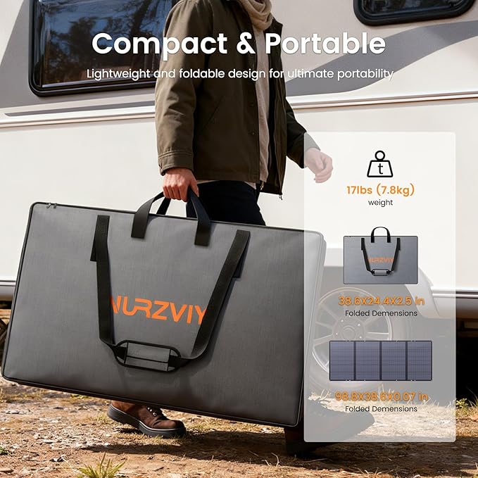 400W Portable Solar Panel for Power Station 400 Watt 36V ETFE Foldable Solar Panel Charger IP67 Waterproof Enhanced Kickstands for Off-Gird Outdoor Camping RV SUV Emergency Power Supply