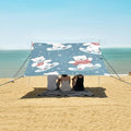 ALAZA Bear Snowboard Winter Beach Tent Sun Shelter UPF50+ Protection Beach Shade Canopy w/ 4 Sandbags for Outdoor Camping Fishing Backyard Fun Picnic 10x9 ft