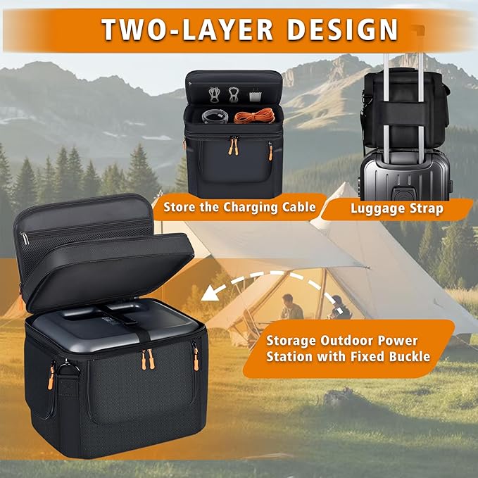 Portable Carrying Bag Compatible with BLUETTI Elite 100 V2/AC70/AC70P&amp Jackery Explorer 1000 V2Power Station Storage Case for Accessories &amp Solar GeneratorAdjustable Shoulder Strap（Only Bag）