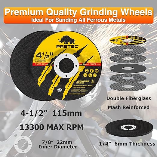 26 Packs Angle Grinder Cutting Flap Grinding Disc Wheel 4 1/2in Inches - 20 Packs 4.5x1/4x7/8 Cut off Wheels3 Packs 4.5x7/8 60 Grit Flap Discs 3 Packs 4.5x1/25x7/8 Grinding Wheels