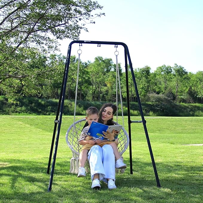 G TALECO GEAR Hammock Chair StandHeavy-Duty Steel 300LBS Multi-Use Hammock Stand for Outdoor Indoor Swing Chair not Include (Black)
