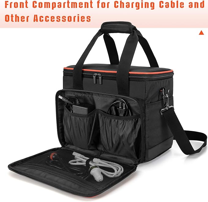 Trunab Travel Carrying Case Compatible with Jackery Explorer 500 Portable Power Station Storage Case with Waterproof Bottom and Front Pockets for Charging Cable and Accessories