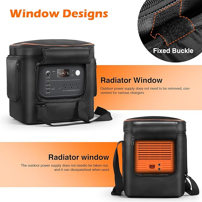 Carrying Case Compatible with Jackery Explorer 2000 v2/700 Plus Portable Power Station Storage Bag with Quick-Access Window &amp Ventilation for Camping Hiking