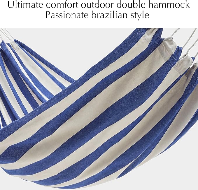 PNAEUT Double Hammocks for Outside Replacement Outdoor Tree Hammock for Indoor Patio Porch Garden (Sky Medium)