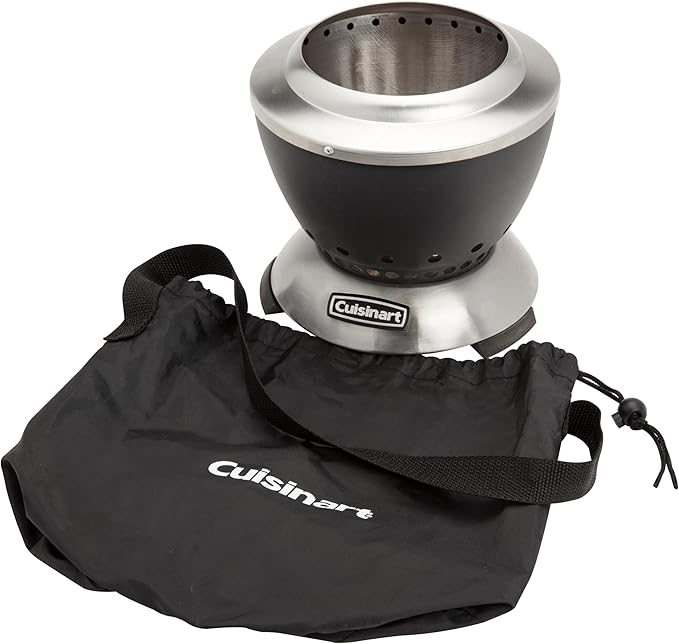 Cuisinart Cleanburn Smokeless Tabletop Fire Pit 7.5” Lightweight Portable Smokeless Fire Pit with Removable Base for Ash &amp Carry Bag Small Outdoor Heater for Patio Camping &amp RV Portable He