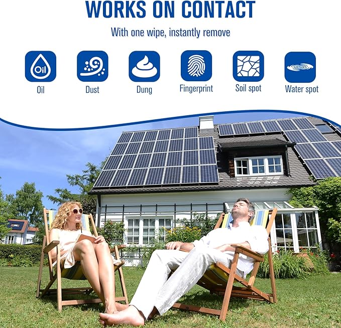 Teexpert Solar Panel Cleaner (32oz Makes 150 Gallons) Ultra Concentrated Glass &amp Solar Panel Cleaning Pro Streak-Free Ultra Quick Dry Remove Dirt Dust Droppings Oils Fingerprints &amp Water