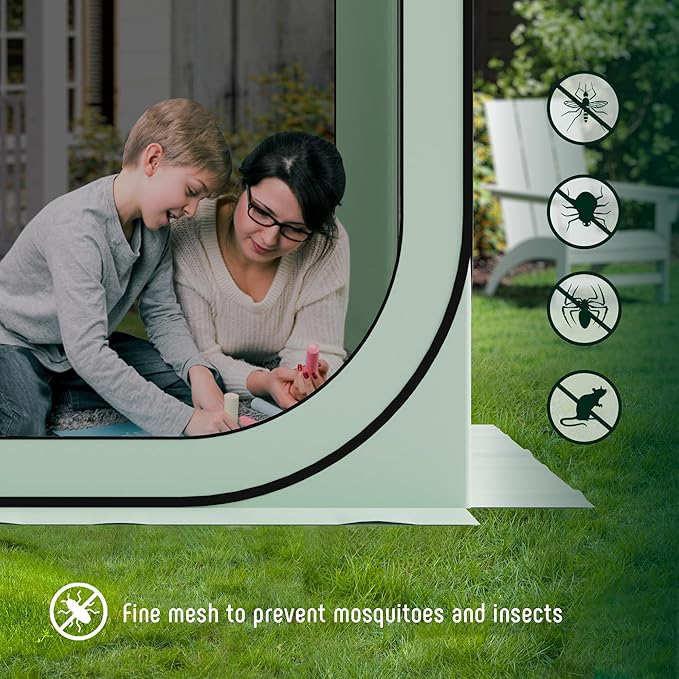 Werph 6x6 Pop Up Screen Tent Mosquito Net Gazebo UV Resistant Roof Waterproof Screen Canopy Quick Setup Outdoor Shelter for Backyard Patio Garden Picnic Camping and Events Green