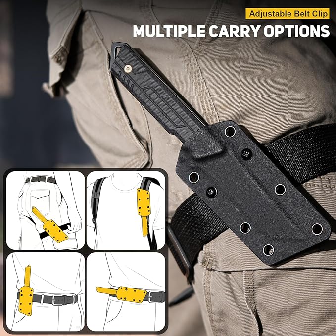 NedFoss EDC Fixed Blade Knife with Sheath 3.7 AUS-8 Steel Tanto Blade Tactical Knife with G10 Handle Camping Fixed Blade Small EDC Knives for Hunting Survival