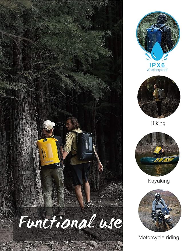 IDRYBAG Waterproof Backpack for Men 20L/30L/40L Floating Dry Bag Kayak Dry Backpack Hiking