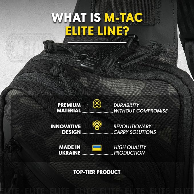 M-Tac Elite Sling Bag - EDC Tactical Crossbody Concealed Carry CCW Chest Pack