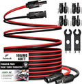 Twin Wire 40FT Solar Extension Cable - 10AWG (6mm²) Solar Panel Connector with IP67-Male/Female Solar connectors for Outdoor Automotive RV Boat Marine Solar Panel- Black &amp Red