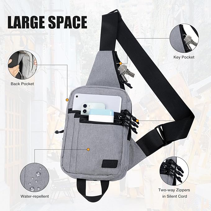 Tactical Sling Chest Bag Concealed Carry Bags with Gun Holder EDC Shoulder Crossbody Casual