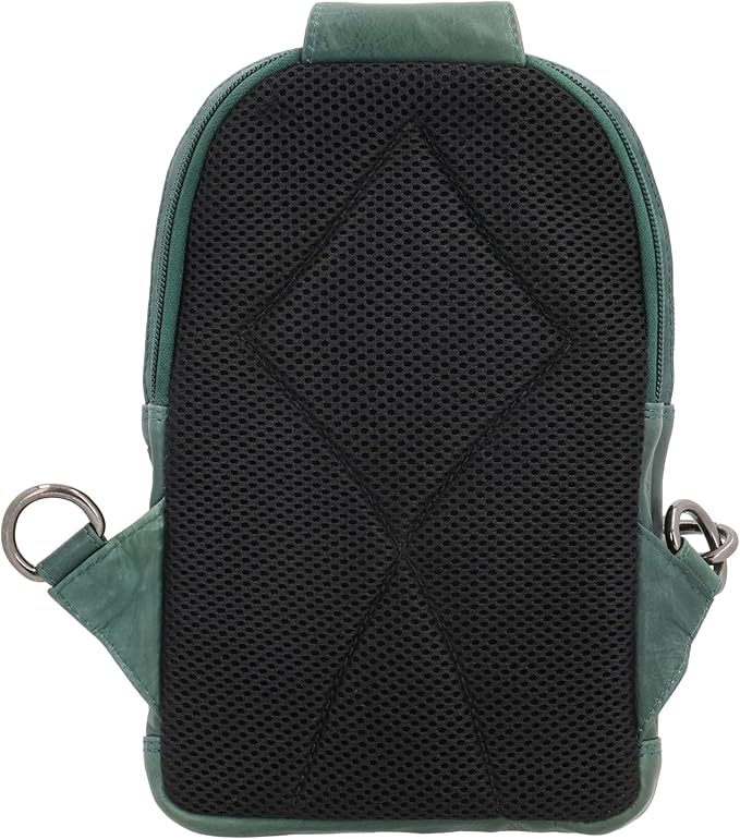 Lady Conceal Unisex Bristol Sling Backpack Minimalist Conceal Carry Design for Universal Holster with Locking Zippers (Pine Green)