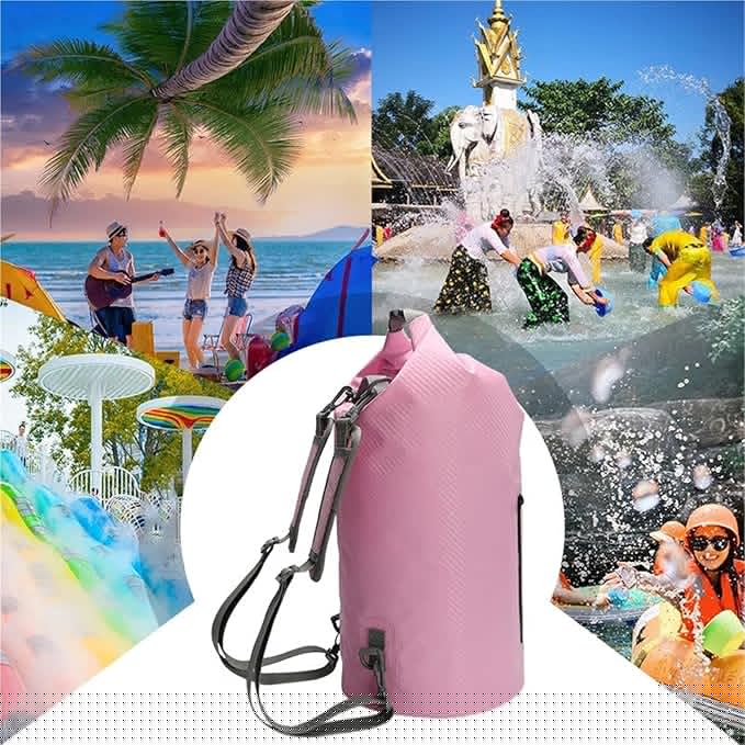 Waterproof Dry Bag 10L/20L Carbon Fiber Waterproof Dry Bag Hand-Held Bucket Bag Waterproof Bag Beach Drifting Swimming Bag Outdoor Backpack for SwimmingBoating(Deep Green-20L)