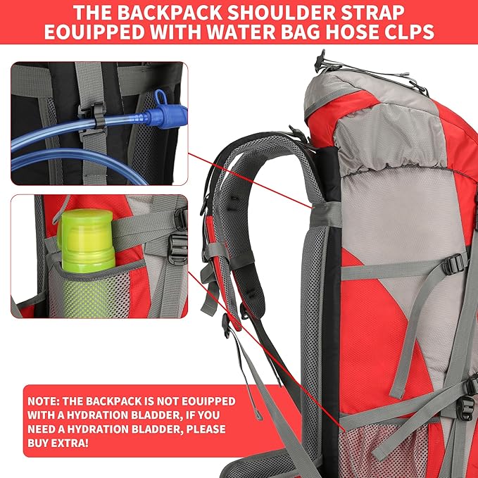 70L Camping Hiking Backpack with Rain Cover Waterproof Backpacking Backpack for Hiking Treeking Climbing Outdoor