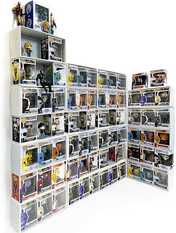 5X4 Version Display Case Compatible with Fnko Pop Boxes Stackable 4 Single Row with Transparent Cover to Protect Your Collection Against Dust (Holds 20 Pops)