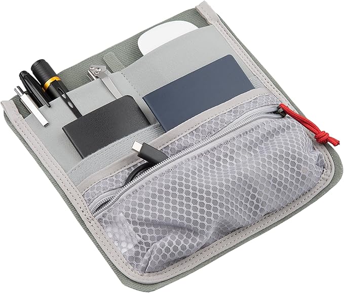 Vertx Admin Organizer Multi Pocket for Backpack Bag Organization Hook and Loop Attachment Grey - One Size