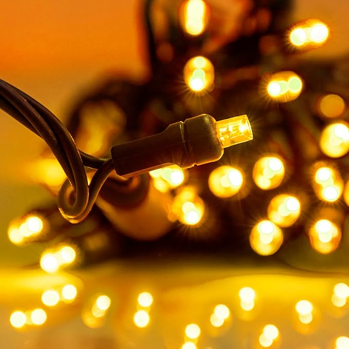Pro Christmas LED Christmas Lights – 70 Count Wide Angle Conical String Lights – Professional Grade Indoor/Outdoor Commercial Holiday Light Set for Trees Bushes &amp Décor – Yellow