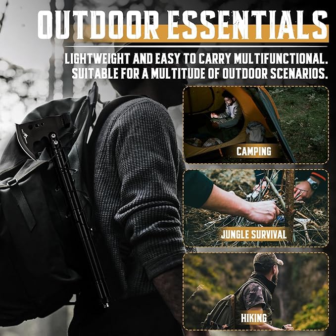 Purple Dragon Camping Hatchet Multi-Tool Camp Axe with Hammer High Carbon Steel Hatchet Axe for Camping Portable Backpaging Survival Hatchets for Outdoor Christmas Gifts for Men