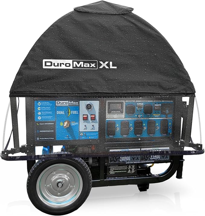 DuroMax DMX-GTX-XL XL Portable Generator Running Cover – Weatherproof Outdoor Vinyl Canopy Fire- &amp Wind-Resistant Universal Open Frame Fit