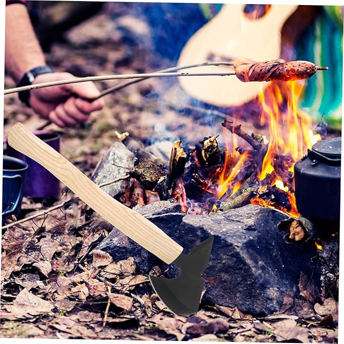 2pcs Replacement Wooden Hatchet Handles for Camping Durable Wood Handle with Ergonomic Design High Hardness for Woodworking and Cutting Tasks