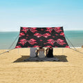ALAZA Red Bow Heart Pattern Beach Tent Sun Shelter Portable Canopy Sunshade for Outdoor Camping Picnics Backyard Fun 10x9 ft