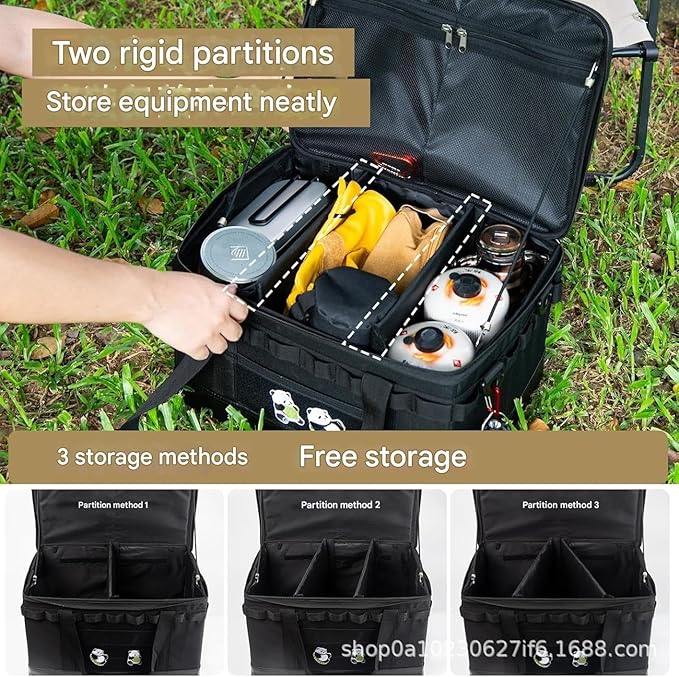Camping Gear Storage Bag – Tactical Outdoor Equipment Organizer Waterproof Foldable Utility Tote with Clips Straps &amp Plastic Bags(Khaki62L(softpackage))