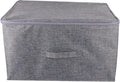 Zerodeko Large Foldable Storage Bin Cloth Storage Organizer with Zip Lid for Home Office and Travel for Organizing Blankets Pillows and Clothing