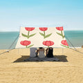 ALAZA Sweet Red Tulip Beach Tent Sun Shelter Portable Canopy Sunshade for Outdoor Camping Picnics Backyard Fun 10x9 ft