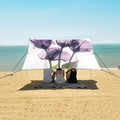 ALAZA Purple Calla Lily Beach Tent Sun Shelter UPF50+ Protection Beach Shade Canopy w/ 4 Sandbags for Outdoor Camping Fishing Backyard Fun Picnic 10x9 ft