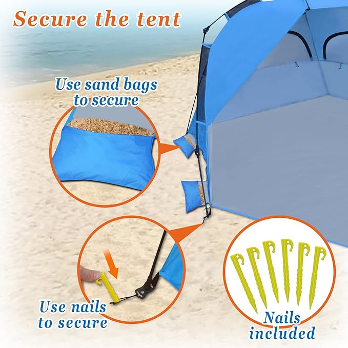 Strong Camel Beach Canopy Sun Shade Shelter Camping Pop Up Tent Outdoor Portable Waterproof W Carry Bag