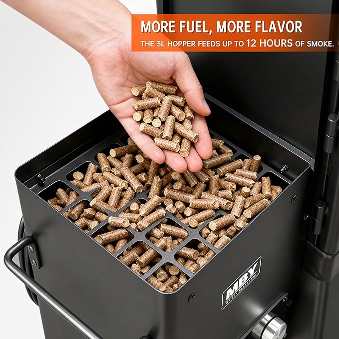 Vertical Pellet Smoker with Cover &amp Meat Probe 4-Rack Electric BBQ Smoker Grill 616 sq in Cooking Space Digital LED Temperature Control for Outdoor Smoking Ribs Brisket Chicken &amp Sausage