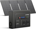 powkey Solar Powered Generator 200W Portable Power Station with Solar Panels 40W 146Wh Power Bank with 2 AC Outlet 110V Pure Sine Wave for Outdoor Camping Emergency Home
