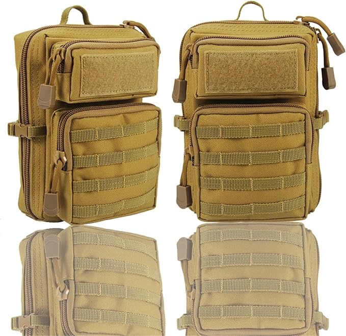 MOLLE Utility Pouch Everyday Carry Tool &amp Phone Waist Pack with Hook Loop Panel Compact Outdoor Medical Organizer