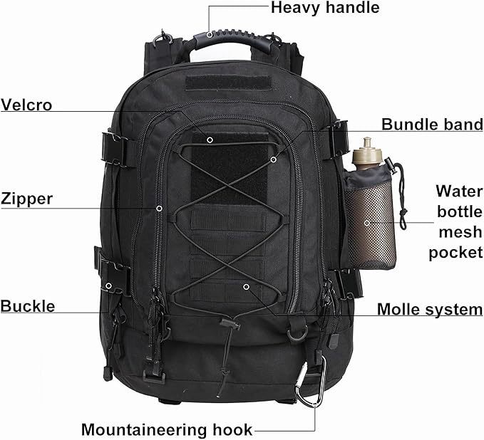 55L Tactical Backpack Military Army Daypack Assault Pack for Men Molle Backpacks Bug Out Bag Pack for Hiking Camping Travel(Green)