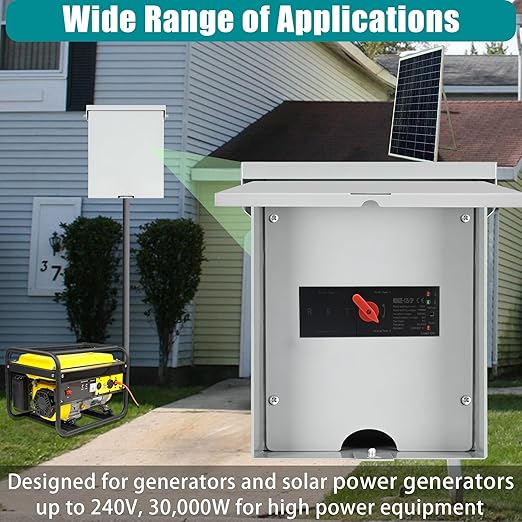 Automatic Transfer Switch 125 Amp 3 Pole Auto Transfer Switch for Home Generator 120/240-Volt 30000W Stronger Stability for Outdoor and Indoor with Ground General 60HZ