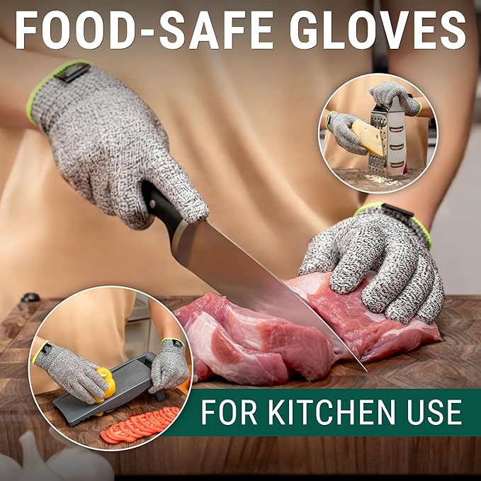 BeaverCraft BSH3 Bushcraft Knife CRG_M Whittling Woodworking Gloves Gloves for Food Prep