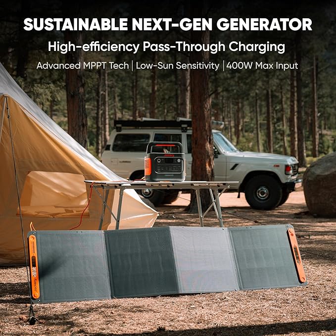 Jackery Solar Generator 1000 v2 with 2 * 200W Solar Panels 1070Wh LiFePO4 Portable Power Station 1500W AC Output 1hr Fast Charge Backup Power for Outdoor Camping RV Off-Grid &amp Emergency