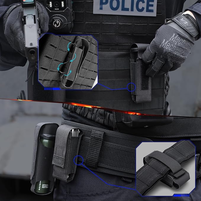 WYNEX Tactical Chest Rig Bag of Laser Cut Design Molle Chest Pouch Utility Recon Kit Bag Tactical Chest Pack Bag WYNEX OC Pepper Spray Holster Pouch Small MOLLE Flashlight Holder