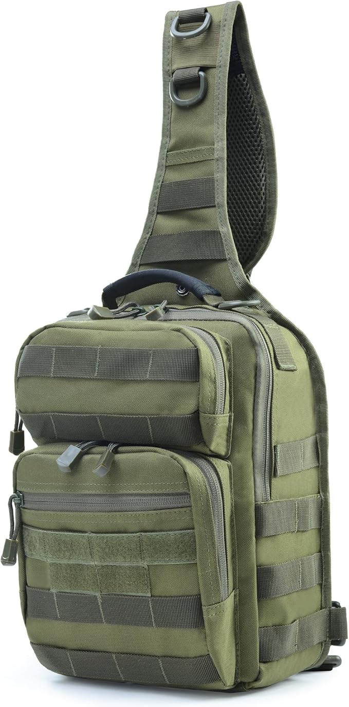 gracedon Tactical Chest Backpack Sling bag Pack Military Molle Assault Range Bags for Outdoor Sports Travel (Army Green)