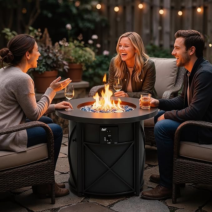 BALI OUTDOORS 50000 BTU Propane Fire Pit for Outdoor 30 in Fire Pit Table Outdoor Round Firepits for Outside Backyard Patio