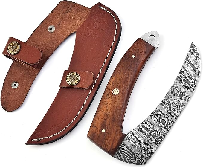 Exquisite Damascus steal Ulu Knife - Handcrafted for Precision Cutting and Chopping