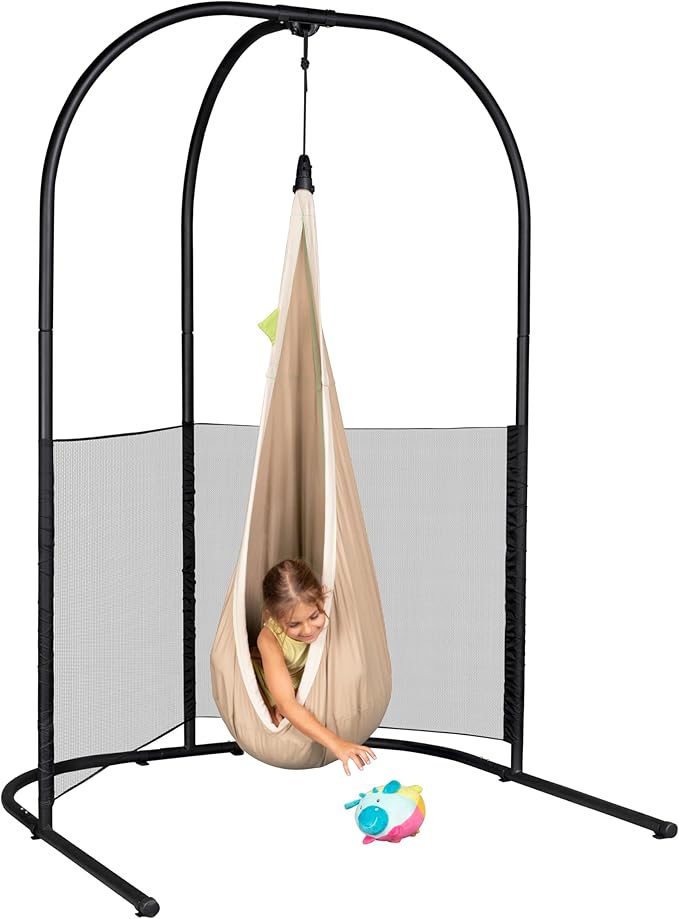 LA SIESTA® - Steel Hanging Chair Stand for Outdoor and Indoor Galvanized Steel Stand for Hanging Chairs and Children's Hanging Nests Hanging Hammock Chair Stand only Swing Stand(Arcada Anthracite)