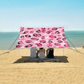 ALAZA Pink Leopard Animal Print Beach Tent Sun Shelter Portable Canopy Sunshade for Outdoor Camping Picnics Backyard Fun 10x9 ft