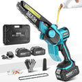SEESII Flagship 8-Inch Cordless Mini Chainsaw 2026 Upgraded Brushless Motor Electric Chainsaw with 2×4000mAh Batteries Tool-Free Chain Tension &amp Oiler Handheld Saw for Fast Tree Branch Cutting