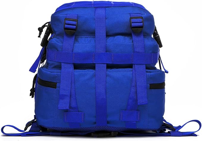 50L Sturdy Nylon Waterproof Fishing Hunting Backpack Outdoor Military Rucksacks Tactical Sports Camping Hiking (Blue)
