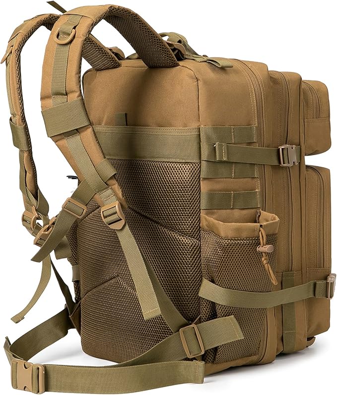 QT&ampQY 25L/45L Military Tactical Backpack For Men Molle Daypack 3 Day Bug Out Bag Hiking Rucksack With Bottle Holder