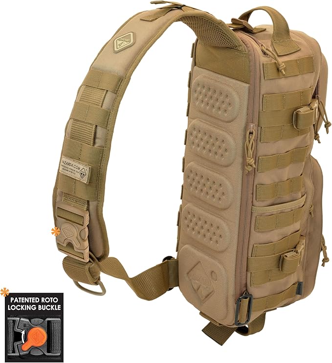 HAZARD 4 Plan B - Go-Bag Sling Pack With Molle Cross Body EDC Bag Travel Hiking Outdoor Activity (11.8 L) (Coyote Plan-B '17)
